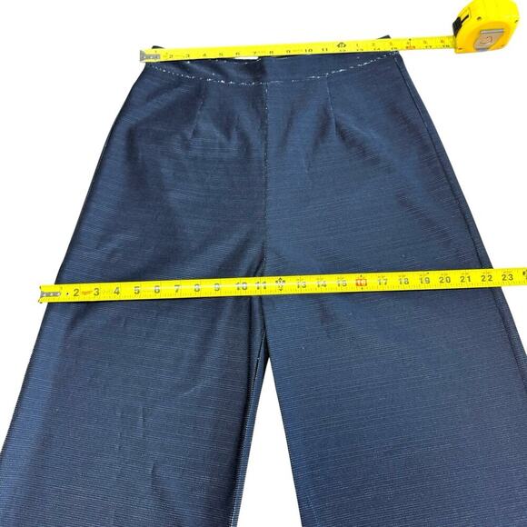 White Fox Silver Sequin Pants Back Zipper Stretch Large Shiny Holiday Maximalism - Picture 7 of 9